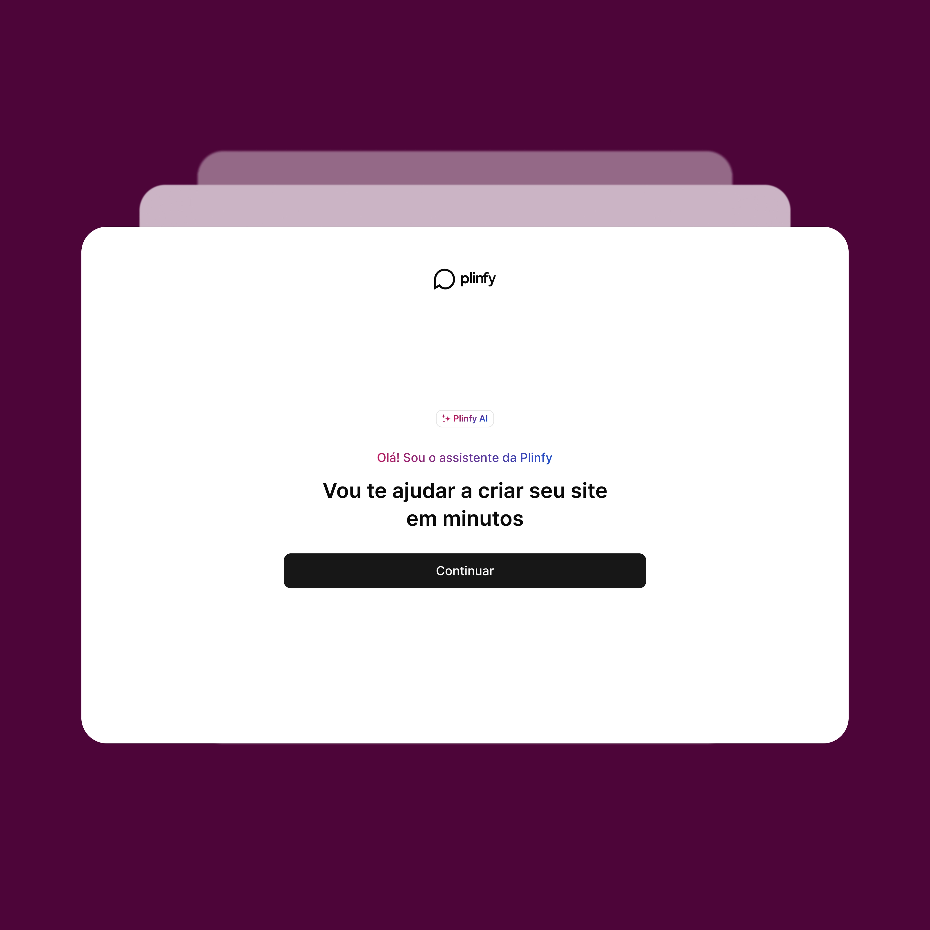 Imagem do site da Plinfy na página de onboarding